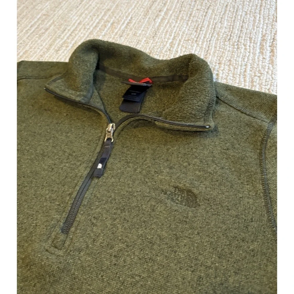 The North Face Better Sweater Quarter Zip Pullover Men's Medium Olive Green Knit